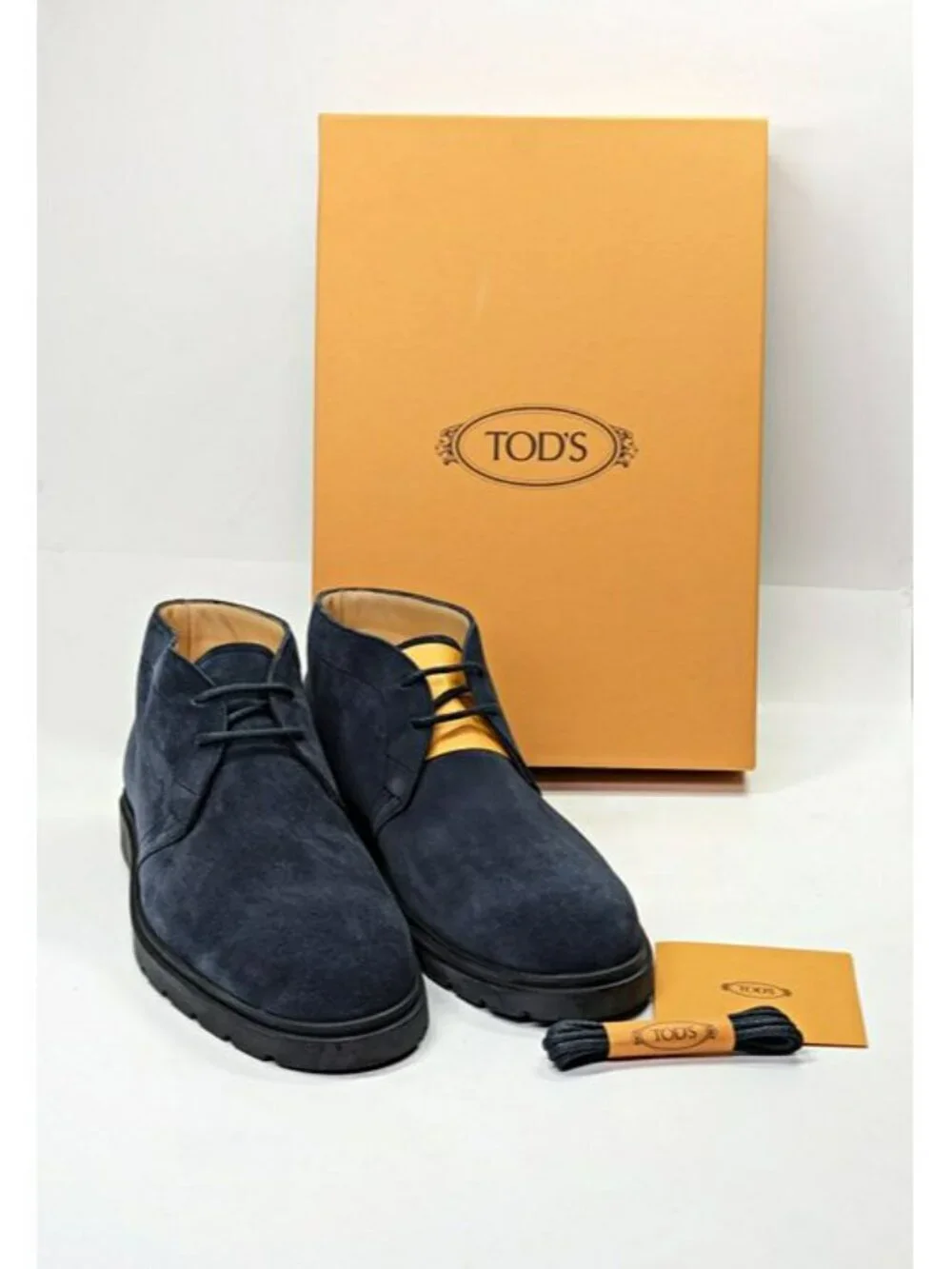 Tod's Men’s Blue Suede Desert Round Toe Ankle Boots Size 9.5 (MSRP $775)